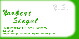 norbert siegel business card